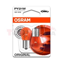 Крушка PY21W, 12V, 21W, цвят: оранжев, тип фасунга: BAY15D, серия: Standard, брой в опаковка: 2 бр.