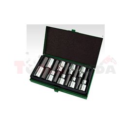 комплект 9бр. вложки HEX в метална кутия 4, 5, 6, 7, 8, 10, 12, 14, 17, дължина: 80мм