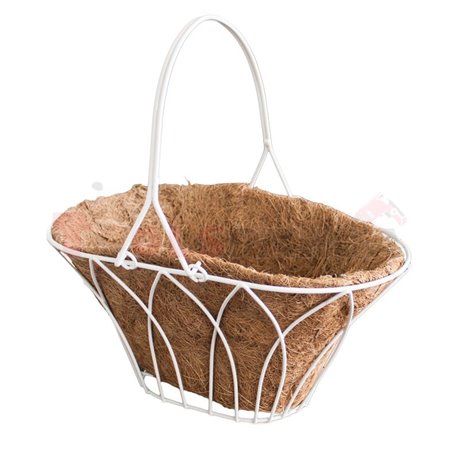 Саксия кокосова кошница бяла 30x20x15см.