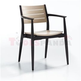 Стол тъмно кафяв/капучино Regnum 44.5х56х81.5см.