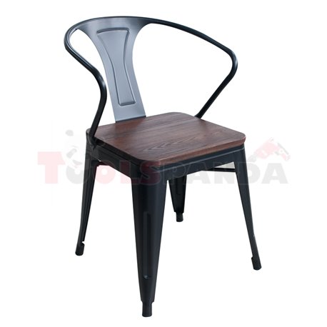 Стол с подлакътник дърво/метал 56х51х80см.