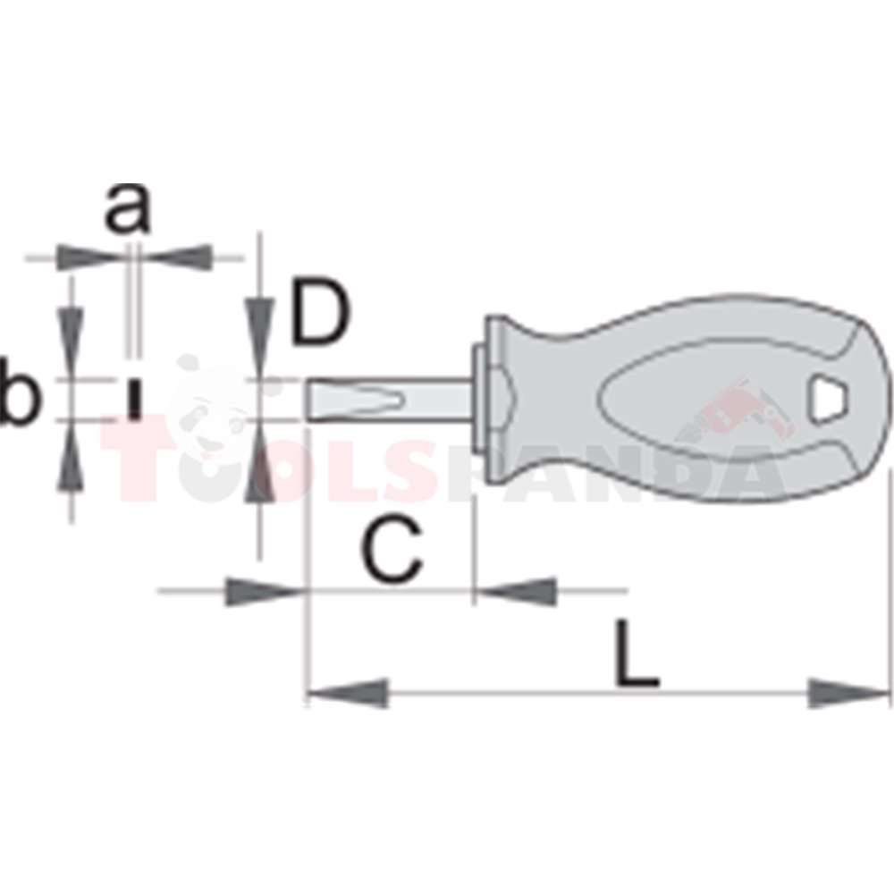 Отвертка плоска TBI, къса - UNIOR