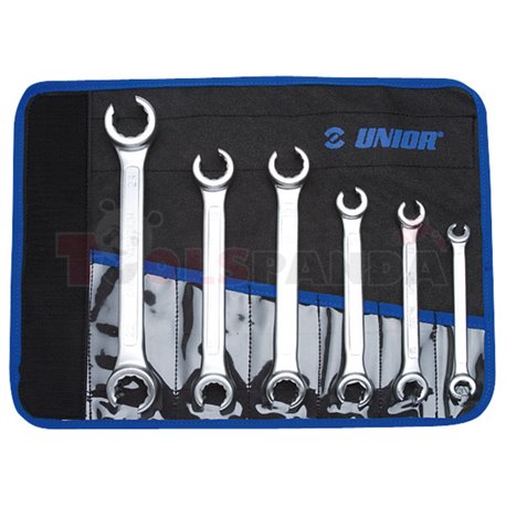 комплект ключове звезда отворени, в текстилен калъф - UNIOR