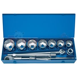 Тресчотка с комплект вложки 1" в метална кутия 12 бр. - UNIOR