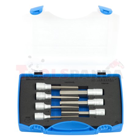 комплект удължени вложки 1/2", HX профил в пластмасова кутия кутия - UNIOR