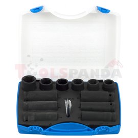 Комплект вложки 1/2" IMPACT в пластмасова кутия 12 бр. - UNIOR