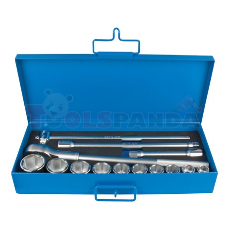 Тресчотка 3/4" с вложки в метална кутия 14 броя к-т - UNIOR