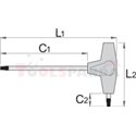 Ключ шестогам(inbus) с Т-дръжка, за работа под ъгъл - UNIOR