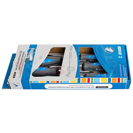 Комплект отвертки плоски и кръстати с шестограм TBI - UNIOR