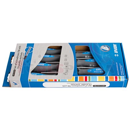 Комплект отвертки TBI с TX профил с отвор - UNIOR