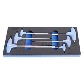 Комплект шестограми (inbus) с T-дръжка в SOS подложка 6 бр. - UNIOR