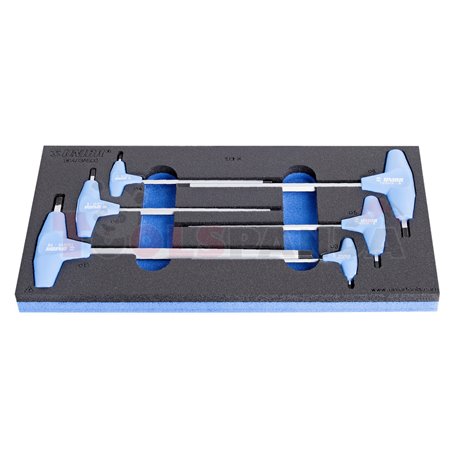 Комплект шестограми (inbus) с T-дръжка в SOS подложка 6 бр. - UNIOR