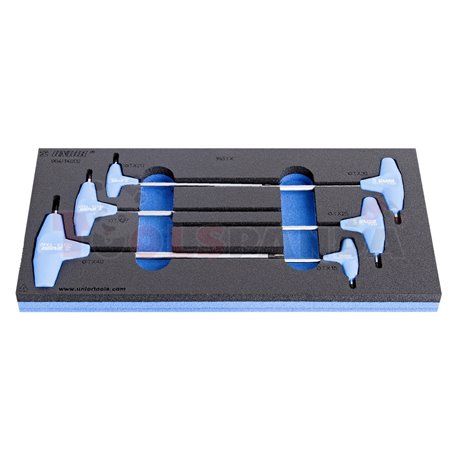 Комплект ключове T-дръжка с TX профил в SOS подложка - UNIOR