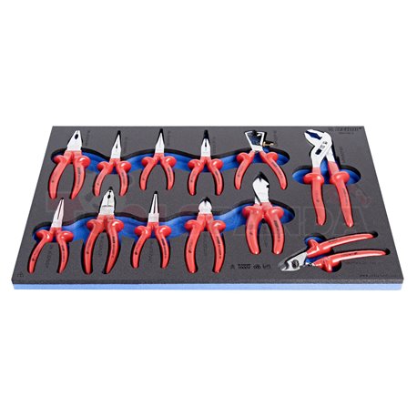 Комплект изолирани клещи VDEDP в SOS подложка 12 бр. - UNIOR