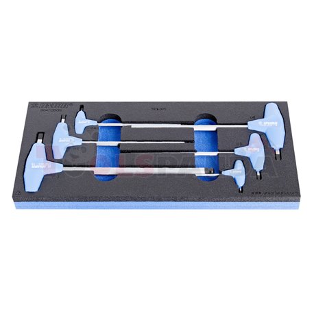 Комплект шестограми с Т-дръжка за работа под ъгъл в SOS подложка 6 бр. - UNIOR