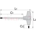 Ключ шестогам (inbus) с Т-дръжка, за безопасна работа на височини - UNIOR