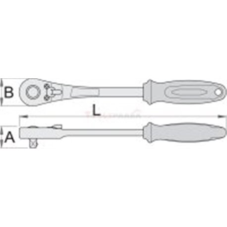 Тресчотка 3/8" двупосочна, удължена - UNIOR