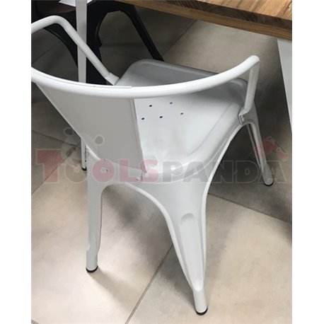 Стол метален с подлакътник 48х51х74см. Retro white