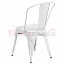 Стол метален с подлакътник 48х51х74см. Retro white