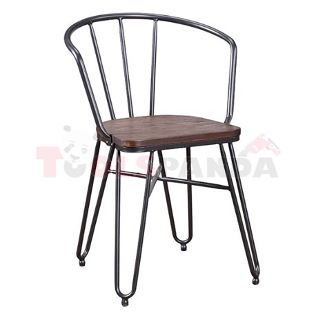 Стол с подлакътник метал/дърво 49х51.5х75см.