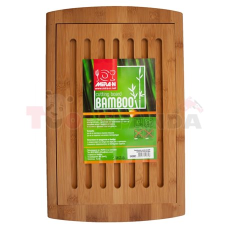 Дъска бамбукова за хляб с решетка 27x42x1.9см.