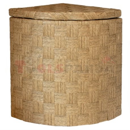 Кош за дрехи бамбук ъглов светъл малък 30x30x42см.