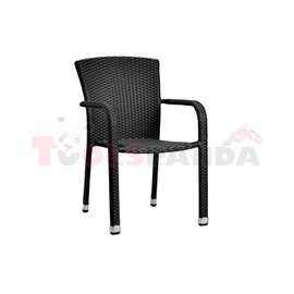 Стол градински PVC ратан черен