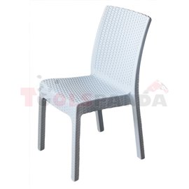 Стол градински PVC ратан бял Deluxe
